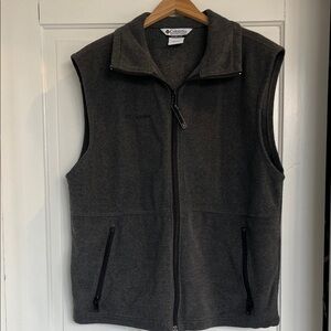 Columbia Charcoal Sleeveless Fleece Vest Men’s Size Large
